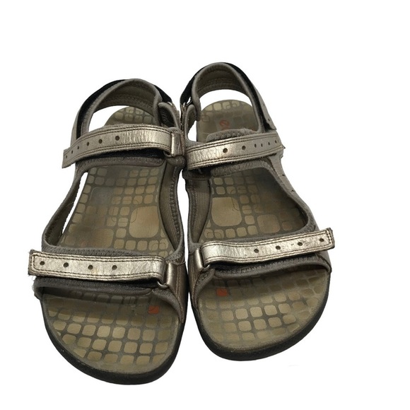Ecco Metallic Bronze Leather‎ Sport Sandals Womens 41/10 Casual Comfort Straps - Picture 1 of 15